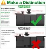 Apple MacBook Air 11 inch A1406 Mid 2012 2013 35Wh Battery - Image 3