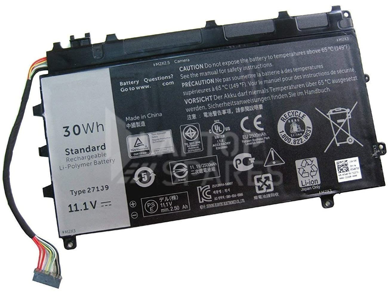 271j9.jpg Dell Latitude 13 7000 7350 35Wh 3 Cell Battery - Image 1